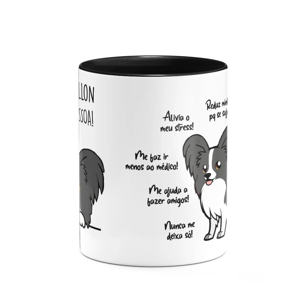 Imagem 3 de 3 do produto Caneca Dog - Meu Papillon, Melhor Pessoa! B-black - M2