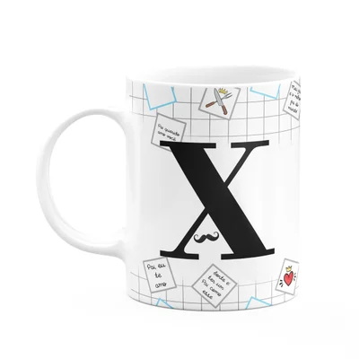 Caneca Do Papai - Inicial Do Nome Letra X - 325ml