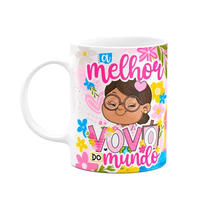 Caneca Dos Avós Cartoon - A Melhor Vovó Do Mundo - M6