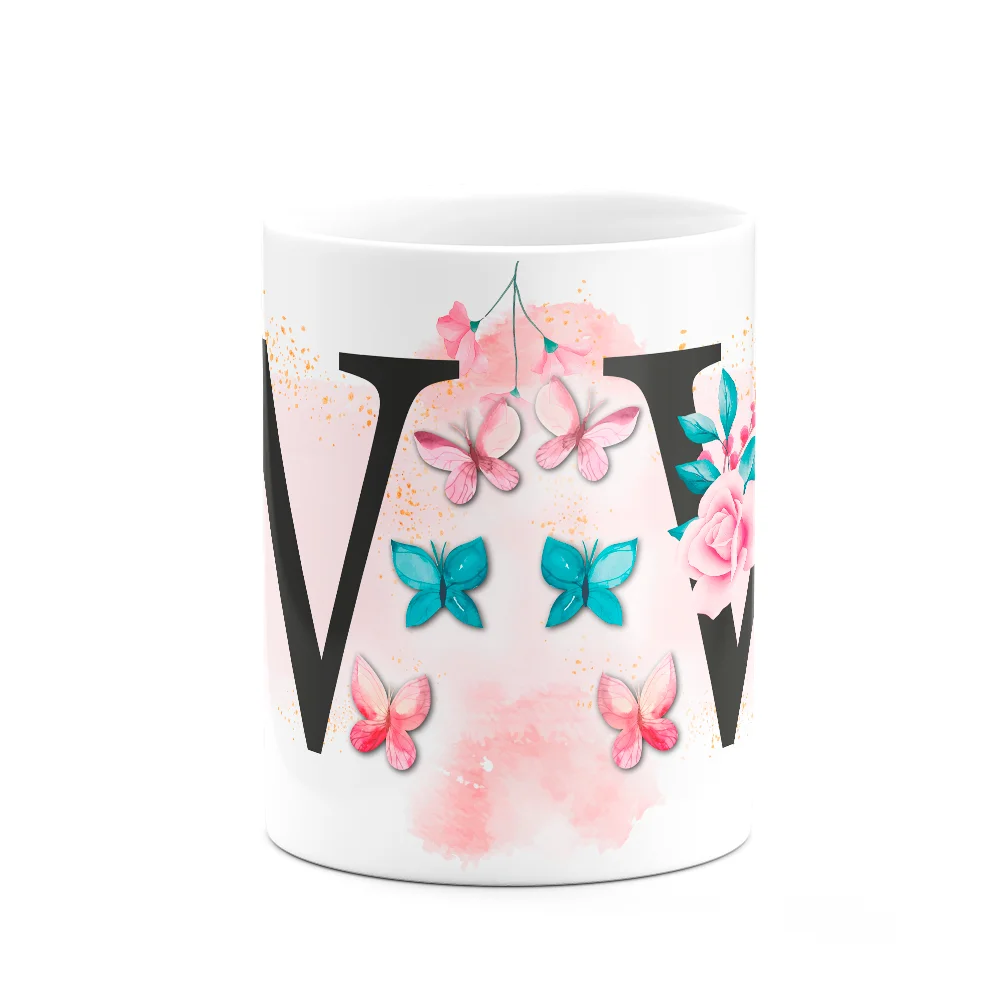 Imagem 3 de 3 do produto Caneca Butterfly - Inicial Do Nome Letra W - 325ml