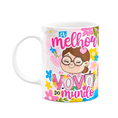 Caneca Dos Avós Cartoon - A Melhor Vovó Do Mundo - M2