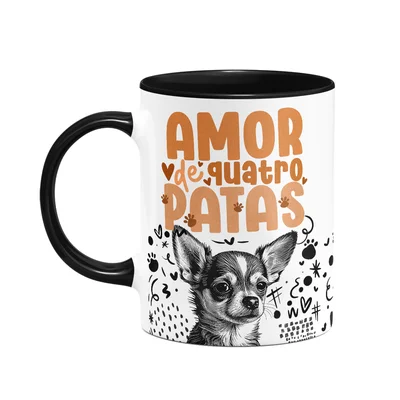 Caneca - Amor De Quatro Patas - Chihuahua - B-black