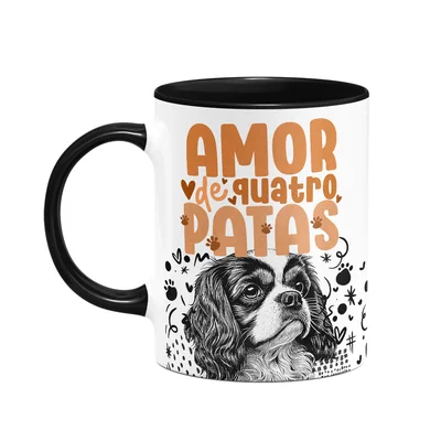 Caneca - Amor De Quatro Patas - Cavalier - B-black