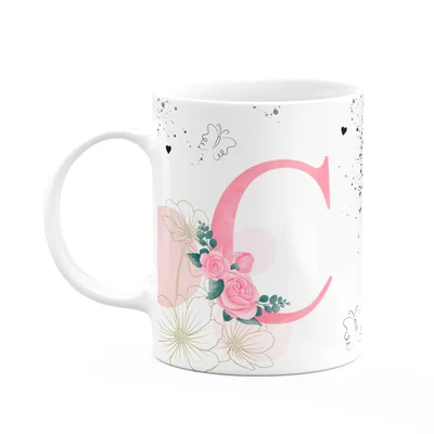 Caneca Motivação - Com Inicial Do Nome Letra C - 325ml