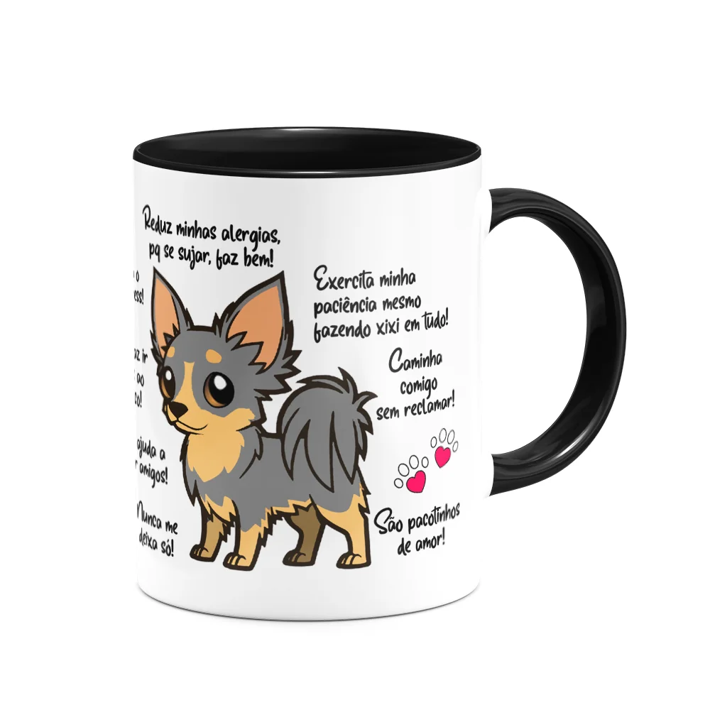Imagem 2 de 3 do produto Caneca Dog - Meu Chihuahua, Melhor Pessoa! B-black