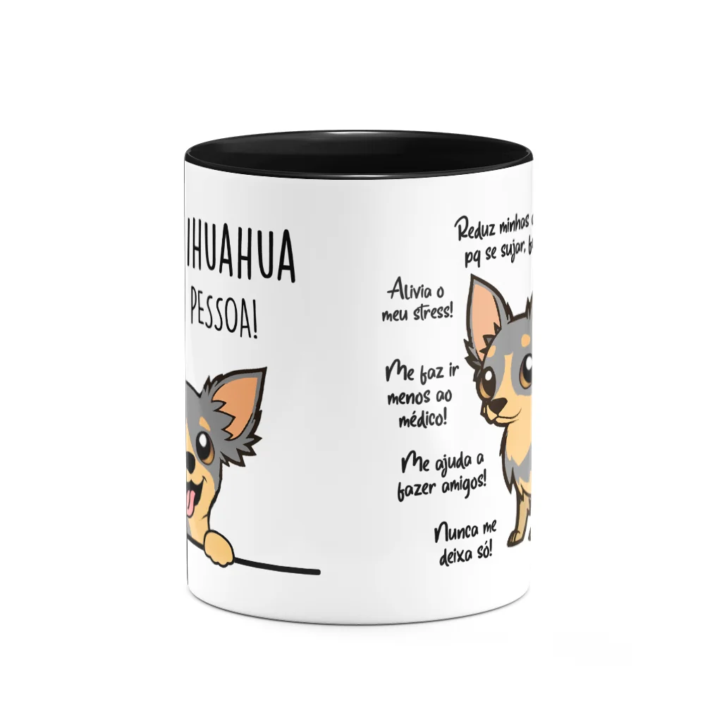 Imagem 3 de 3 do produto Caneca Dog - Meu Chihuahua, Melhor Pessoa! B-black