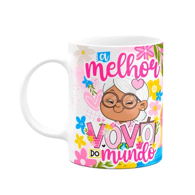 Caneca Dos Avós Cartoon - A Melhor Vovó Do Mundo - M5