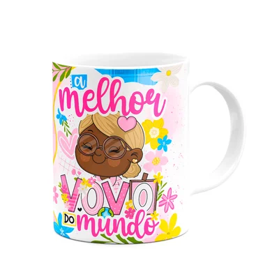 Caneca Dos Avós Cartoon - A Melhor Vovó Do Mundo - M11