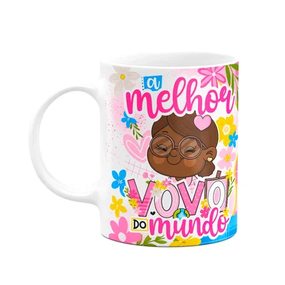 Caneca Dos Avós Cartoon - A Melhor Vovó Do Mundo - M10