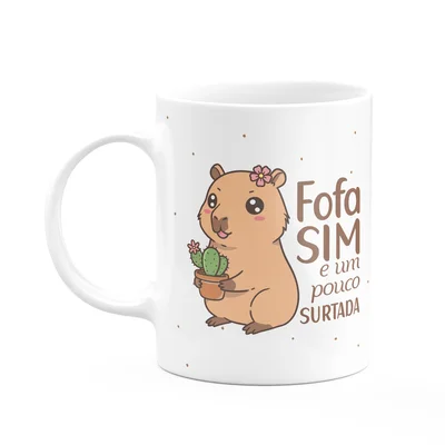 Caneca Divertida Capivaras  - Fofa Sim, E Um Pouco Surtada!
