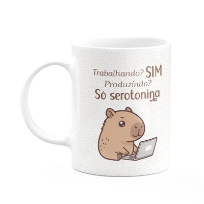 Caneca Divertida Capivaras - Trabalhando?