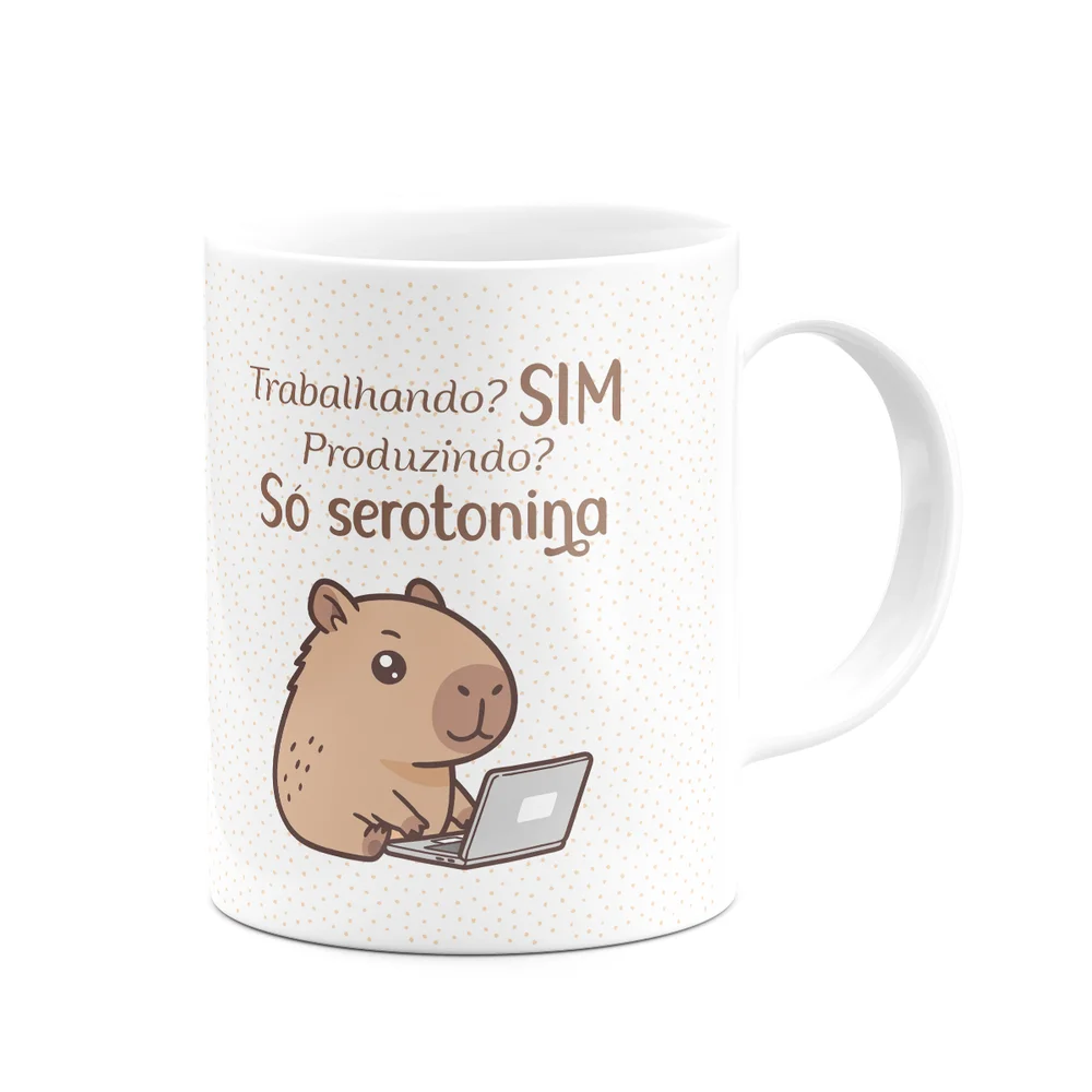 Imagem 2 de 3 do produto Caneca Divertida Capivaras - Trabalhando?