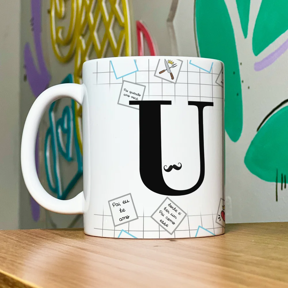 Imagem 4 de 5 do produto Caneca Do Papai - Inicial Do Nome Letra U - 325ml
