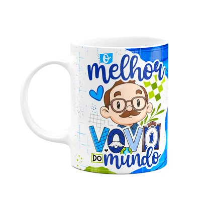 Caneca Dos Avós Cartoon - O Melhor Vovô Do Mundo - M4