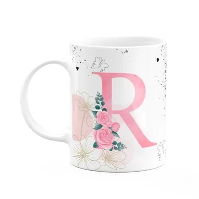 Caneca Motivação - Com Inicial Do Nome Letra R - 325ml