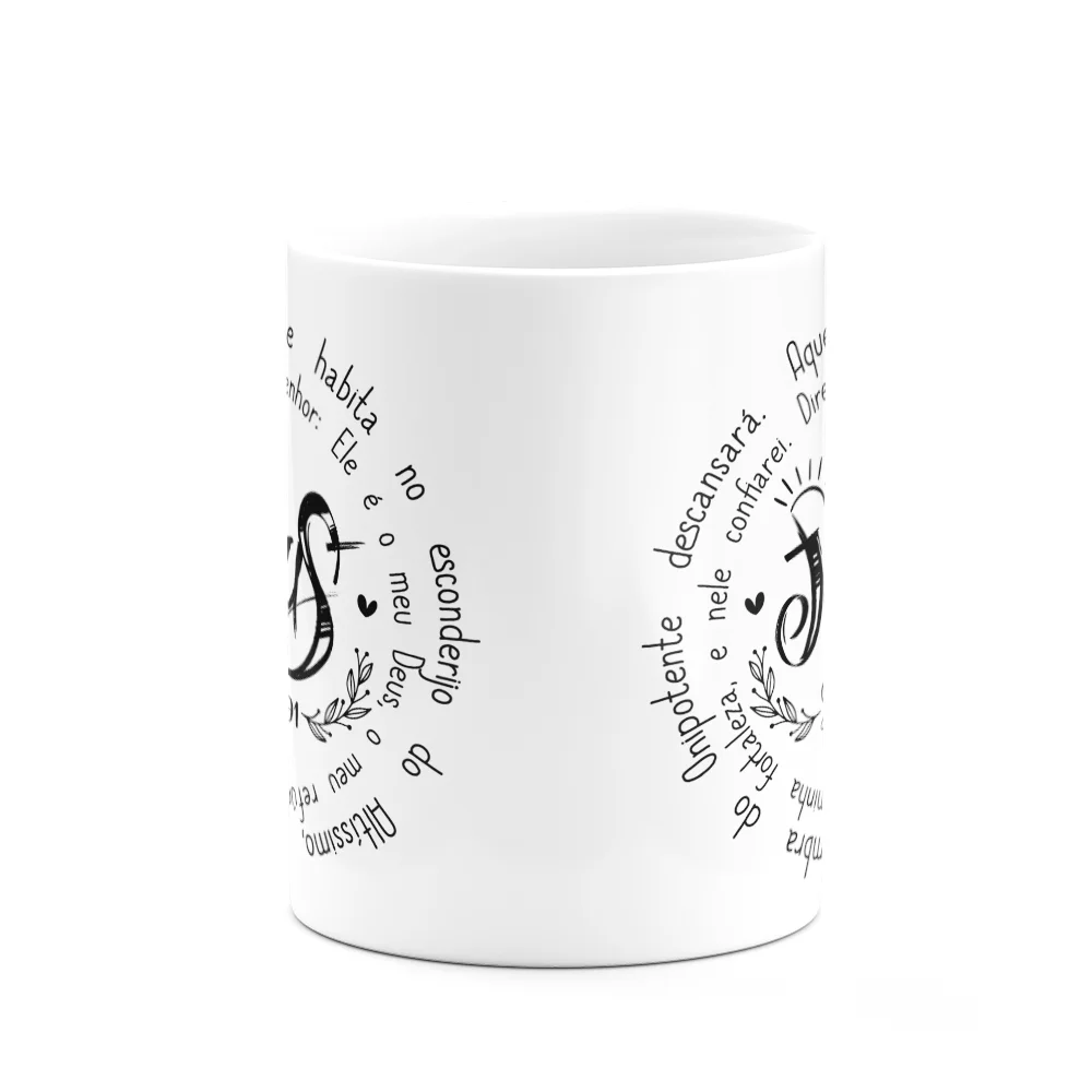 Imagem 3 de 3 do produto Caneca Religiosa - Ore Com Jesus - Salmo 91 - M2