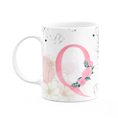 Caneca Motivação - Com Inicial Do Nome Letra Q - 325ml