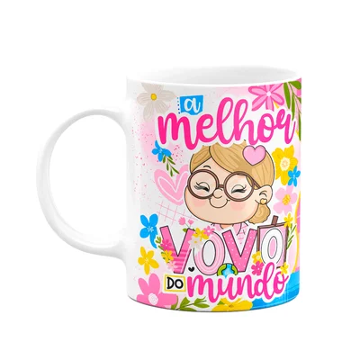 Caneca Dos Avós Cartoon - A Melhor Vovó Do Mundo - M4