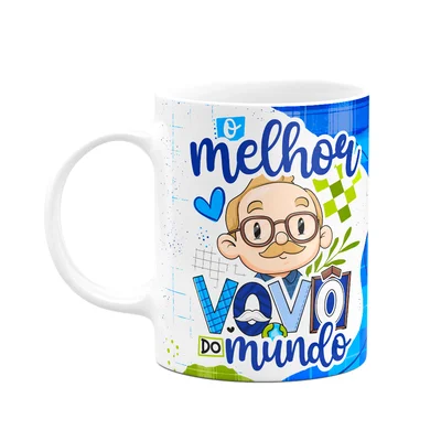 Caneca Dos Avós Cartoon - O Melhor Vovô Do Mundo - M3
