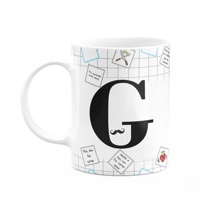 Caneca Do Papai - Inicial Do Nome Letra G - 325ml