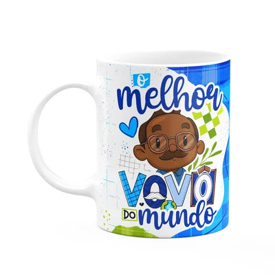 Caneca Dos Avós Cartoon - O Melhor Vovô Do Mundo - M10