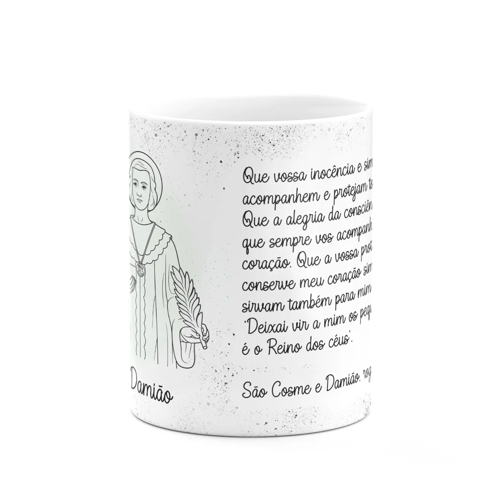 Imagem 3 de 3 do produto Caneca Religiosa Orações - São Cosme E Damião