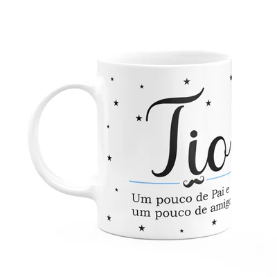 Caneca Minimalista Pais - Tio, Um Pouco Pai, Um Pouco Amigo