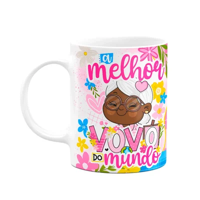 Caneca Dos Avós Cartoon - A Melhor Vovó Do Mundo - M9