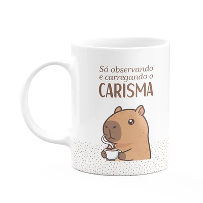Caneca Divertida Capivaras  - Só Observando - 325ml