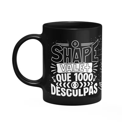 Caneca Fitness Academia - Q Toda Inveja Vire Músculo - Preta