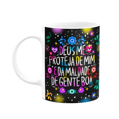 Caneca Proteção - Deus Me Proteja De Mim - B-dark