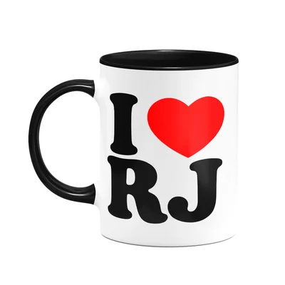Caneca I Love Rj - Rio De Janeiro - 325ml - B-black