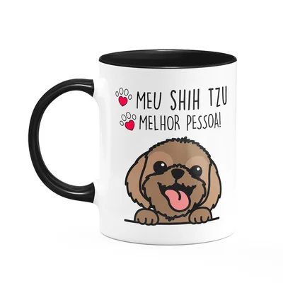 Caneca Dog - Meu Shih Tzu, Melhor Pessoa! M3 - B-black