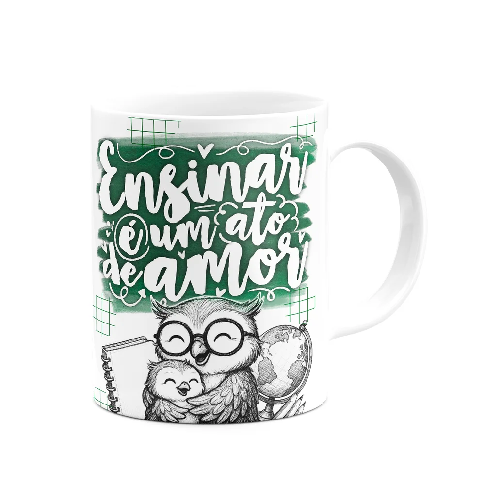 Imagem 2 de 3 do produto Caneca Professor Coruja - Ensinar É Um Ato De Amor