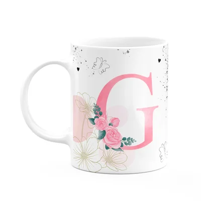 Caneca Motivação - Com Inicial Do Nome Letra G - 325ml