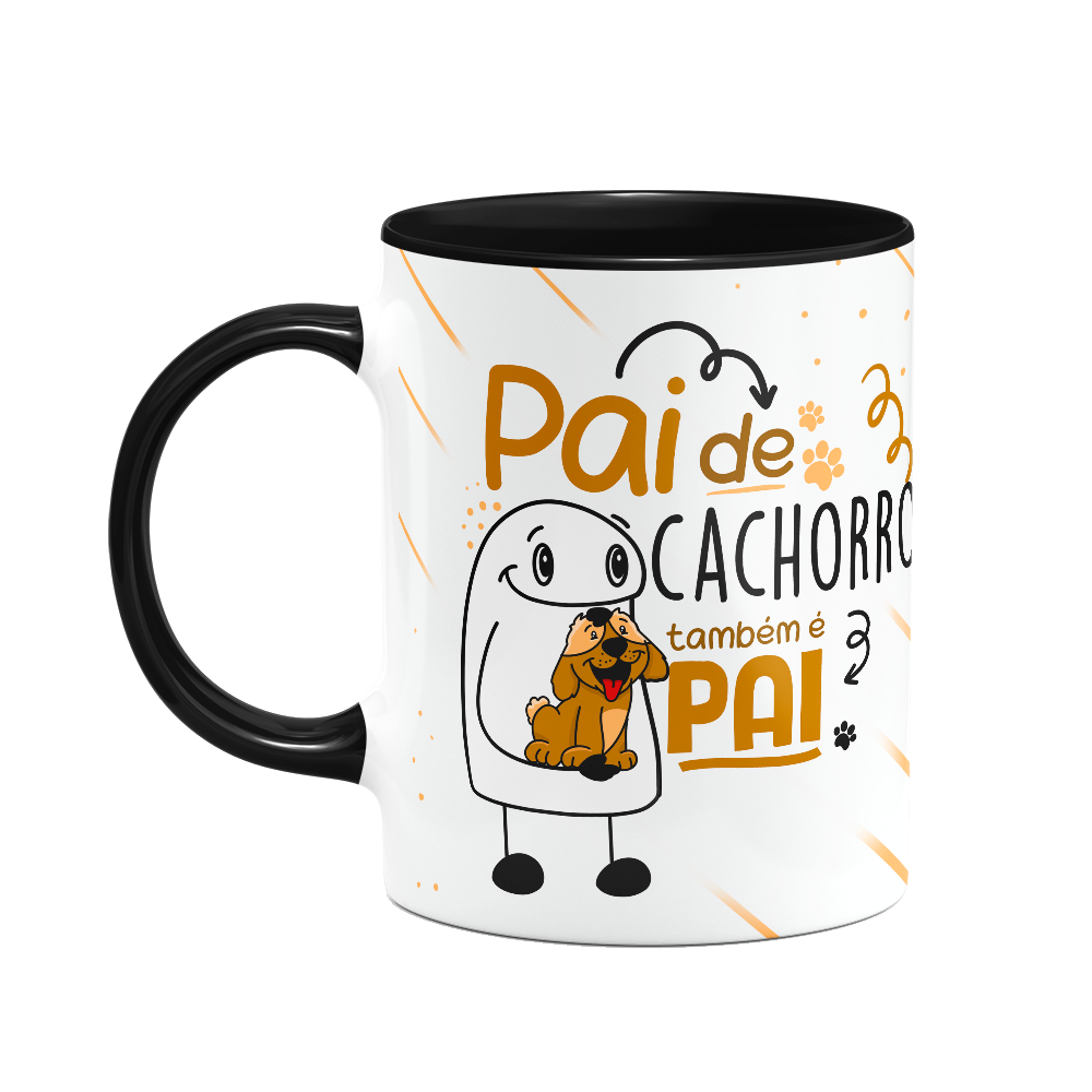 Caneca Flork Pais - Pai De Cachorro, Também É Pai - B-black