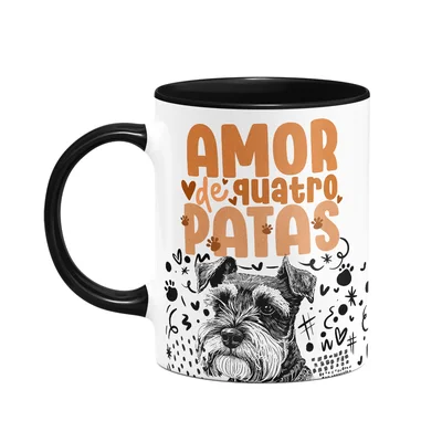 Caneca - Amor De Quatro Patas - Schnauzer - B-black