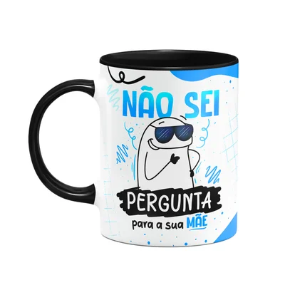 Caneca Flork Pais - Pergunta Pra Sua Mãe - B-black