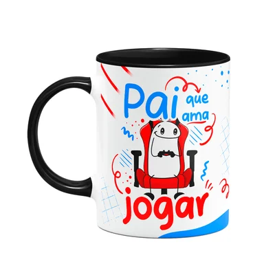 Caneca Flork Pais - Que Ama Jogar Vídeo Game - B-black