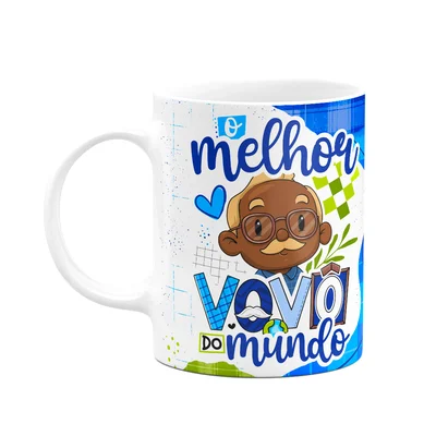 Caneca Dos Avós Cartoon - O Melhor Vovô Do Mundo - M9