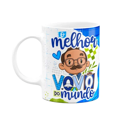 Caneca Dos Avós Cartoon - O Melhor Vovô Do Mundo - M6