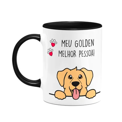 Caneca Dog - Meu Golden, Melhor Pessoa! B-black