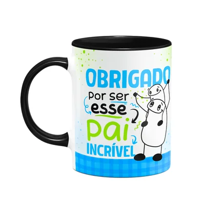 Caneca Flork Pais - Obrigado Por Ser Incrível - B-black