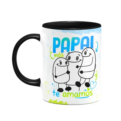 Caneca Flork Pais - Papai Nós Te Amamos - B-black