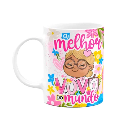 Caneca Dos Avós Cartoon - A Melhor Vovó Do Mundo - M8