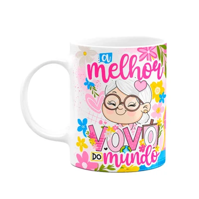 Caneca Dos Avós Cartoon - A Melhor Vovó Do Mundo