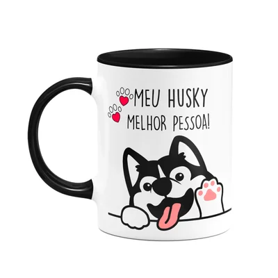 Caneca Dog - Meu Husky, Melhor Pessoa! B-black