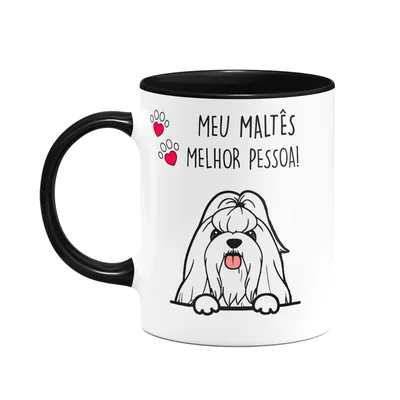 Caneca Dog - Meu Maltês, Melhor Pessoa! B-black