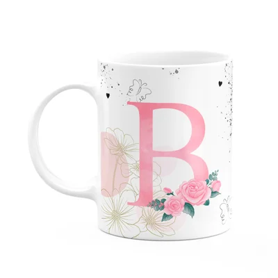 Caneca Motivação - Com Inicial Do Nome Letra B - 325ml