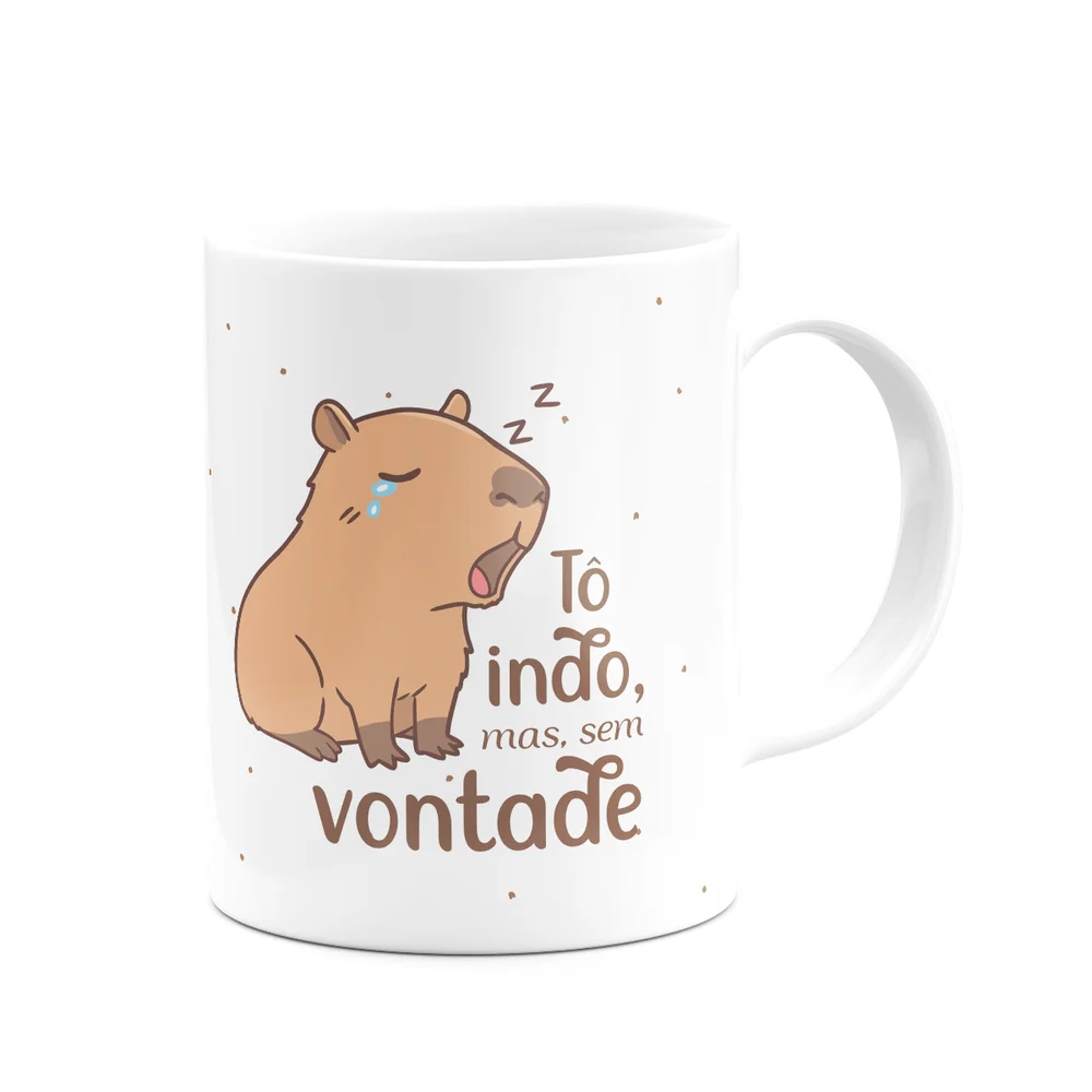 Imagem 2 de 3 do produto Caneca Divertida Capivaras - Tô Indo, Mas Sem Vontade!